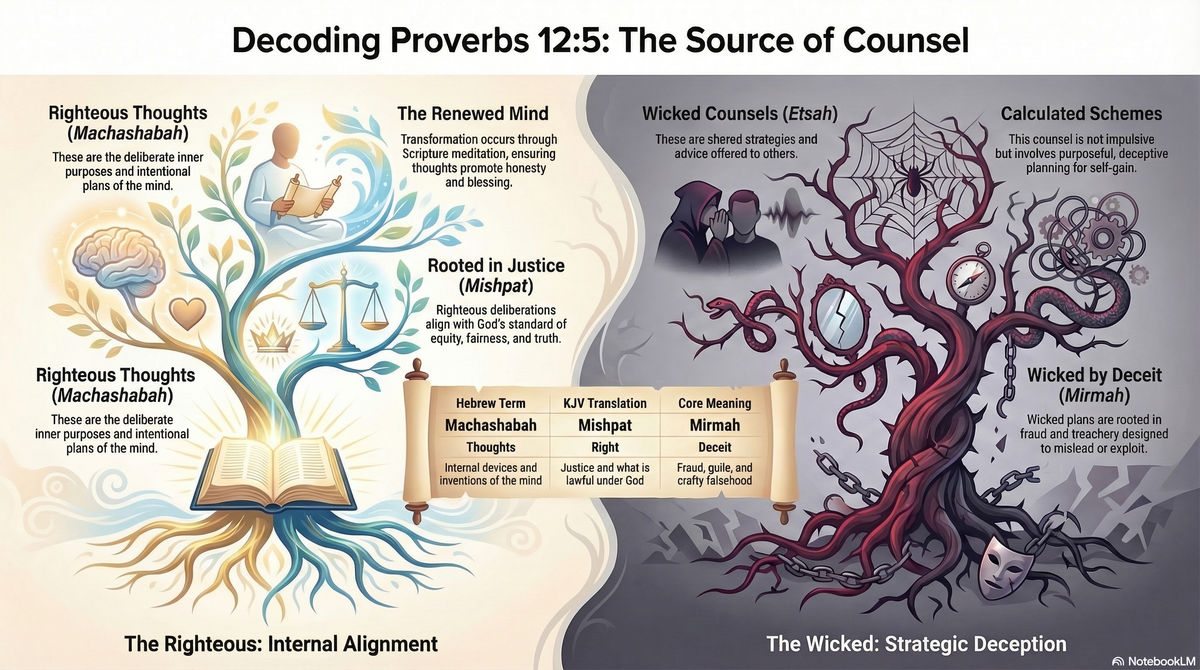 Counsels of the Wicked Are Deceit: Proverbs 12:5 KJV Meaning