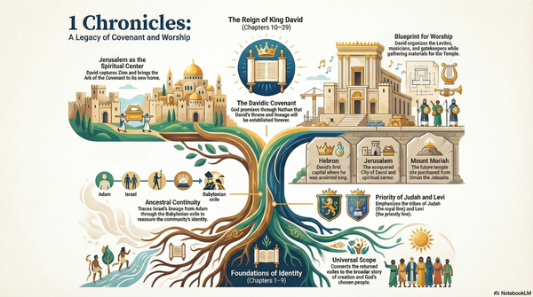 The First Book of the Chronicles: Genealogies, David's Reign, and Temple Preparations